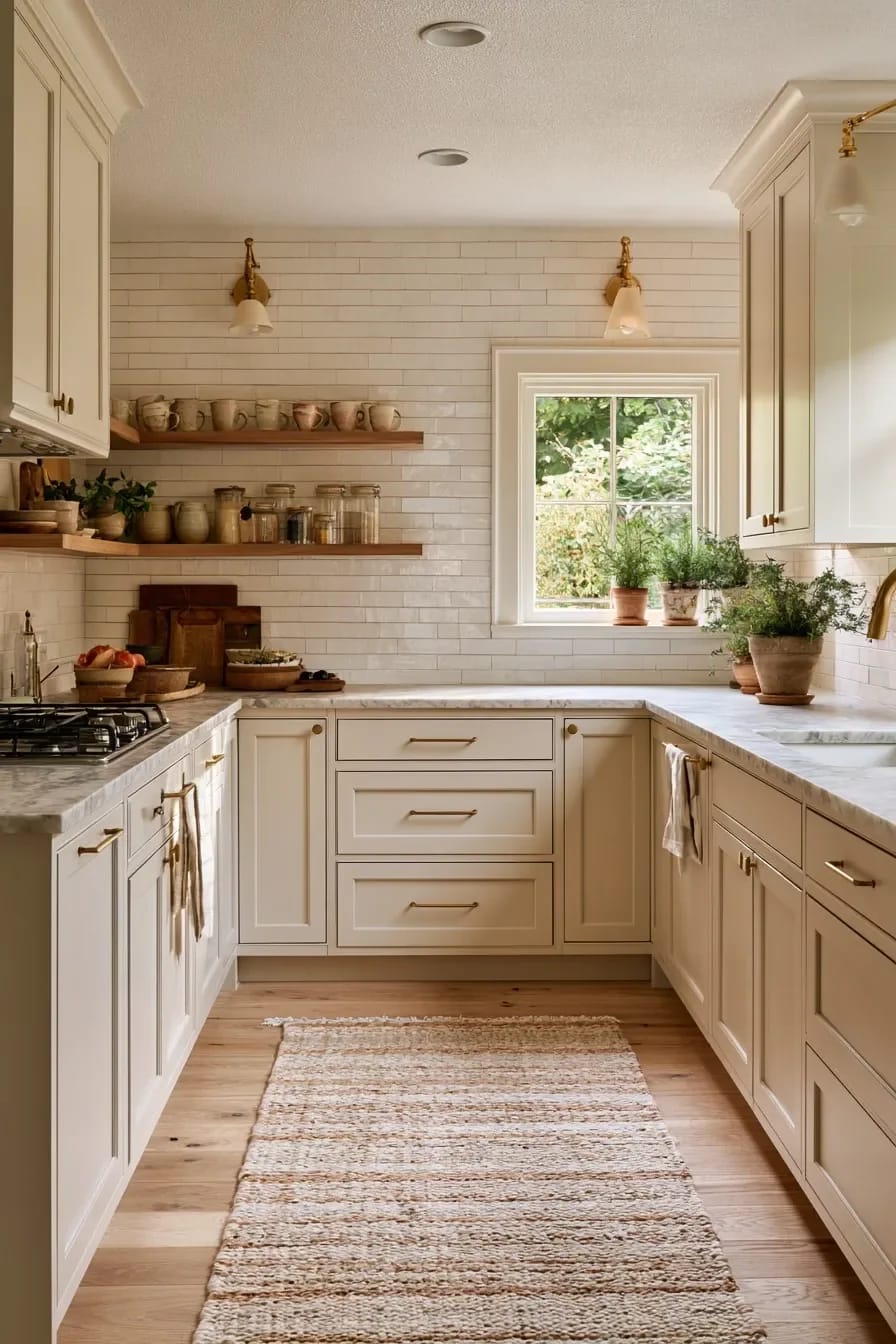 Light Colored Kitchen Cabinets: 7 Ways to Get Bright Without Going Cold 9 run the light cabinets to the ceiling in a small kitchen 1