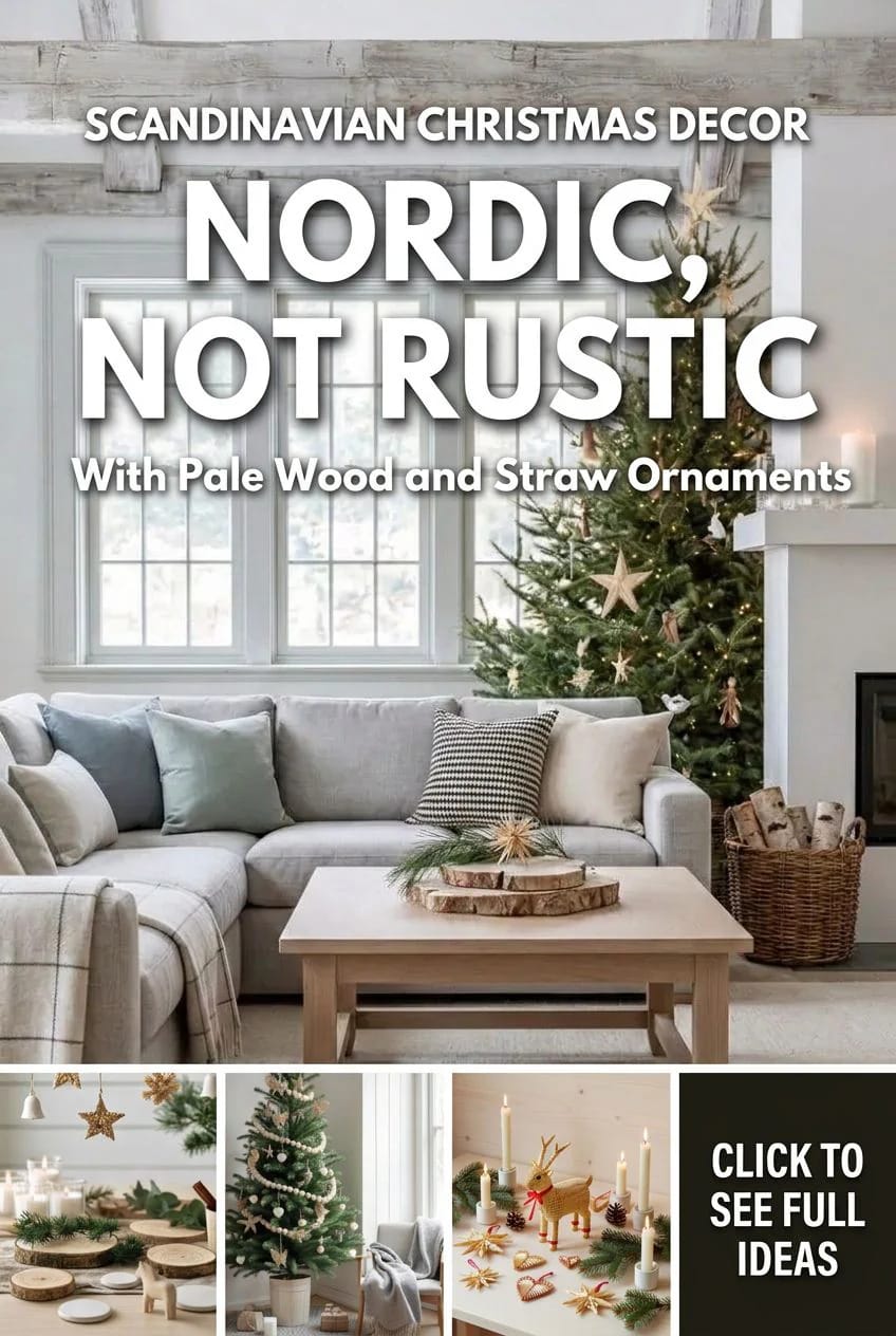 Scandinavian Christmas Decor With Pale Wood and Straw Ornaments That Reads Nordic, Not Rustic 2 scandinavian christmas decor with pale wood and straw ornaments 1