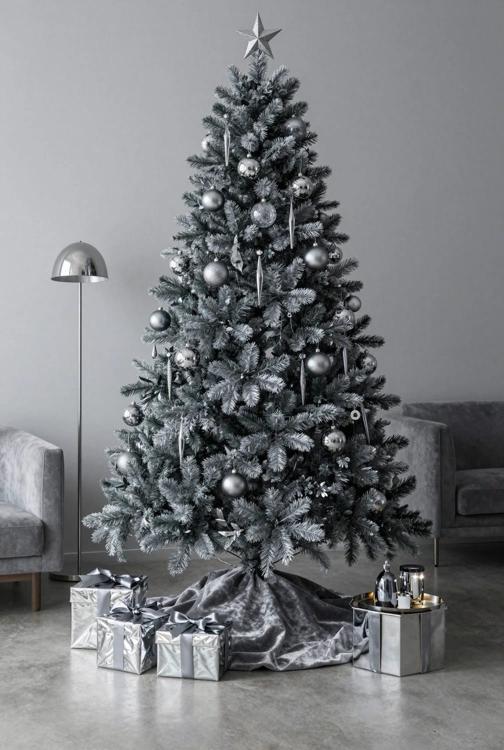 9 Monochrome Christmas Tree Themes for a Single-Color Tree That Still Looks Finished 18 silver trees fall apart when the metals don't match, so pick pewter or chrome 1