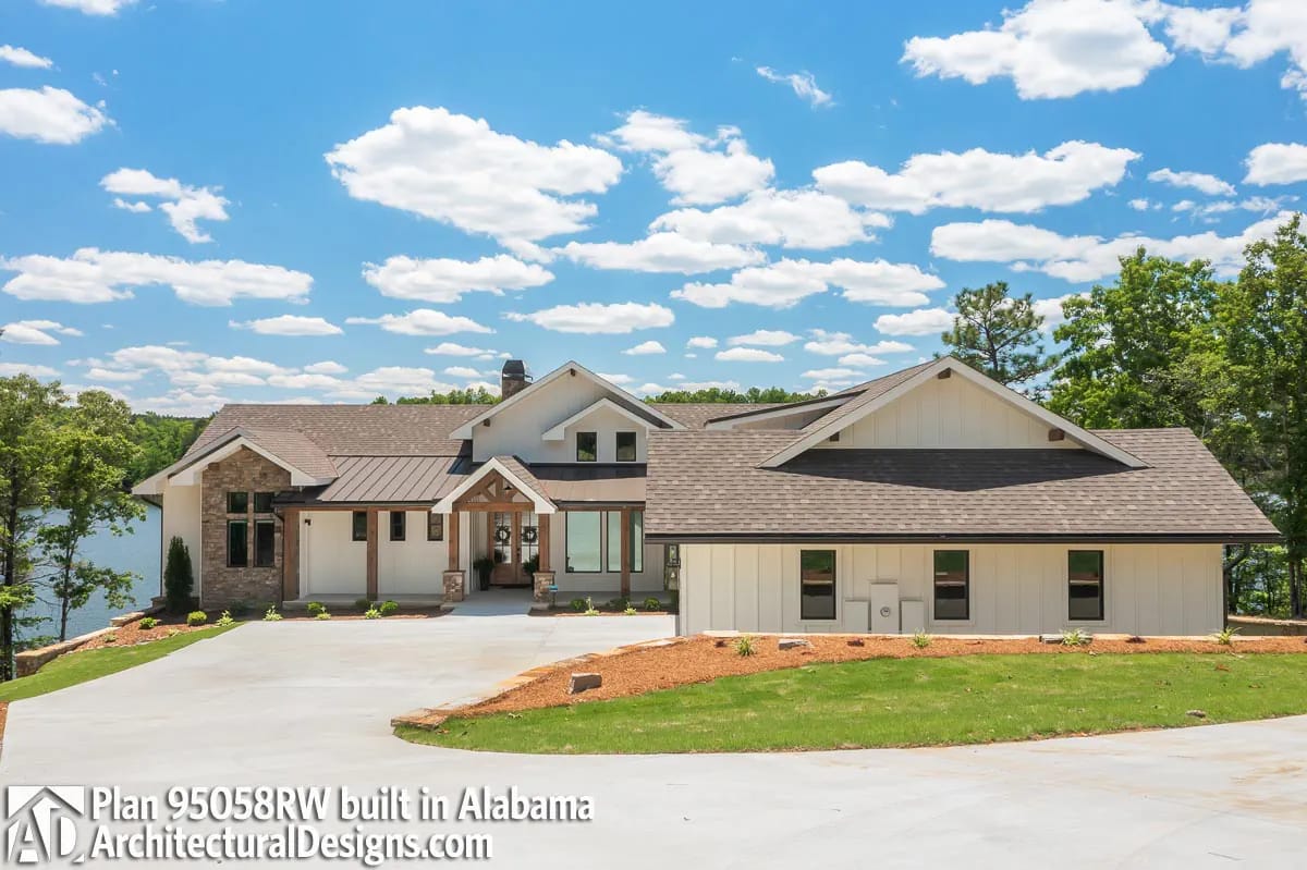 5-Bedroom New American House Plan with Views to the Rear (2,682 Sq. Ft. Floor Plan) 15 street side, and a 3-car garage that turns sideways 1