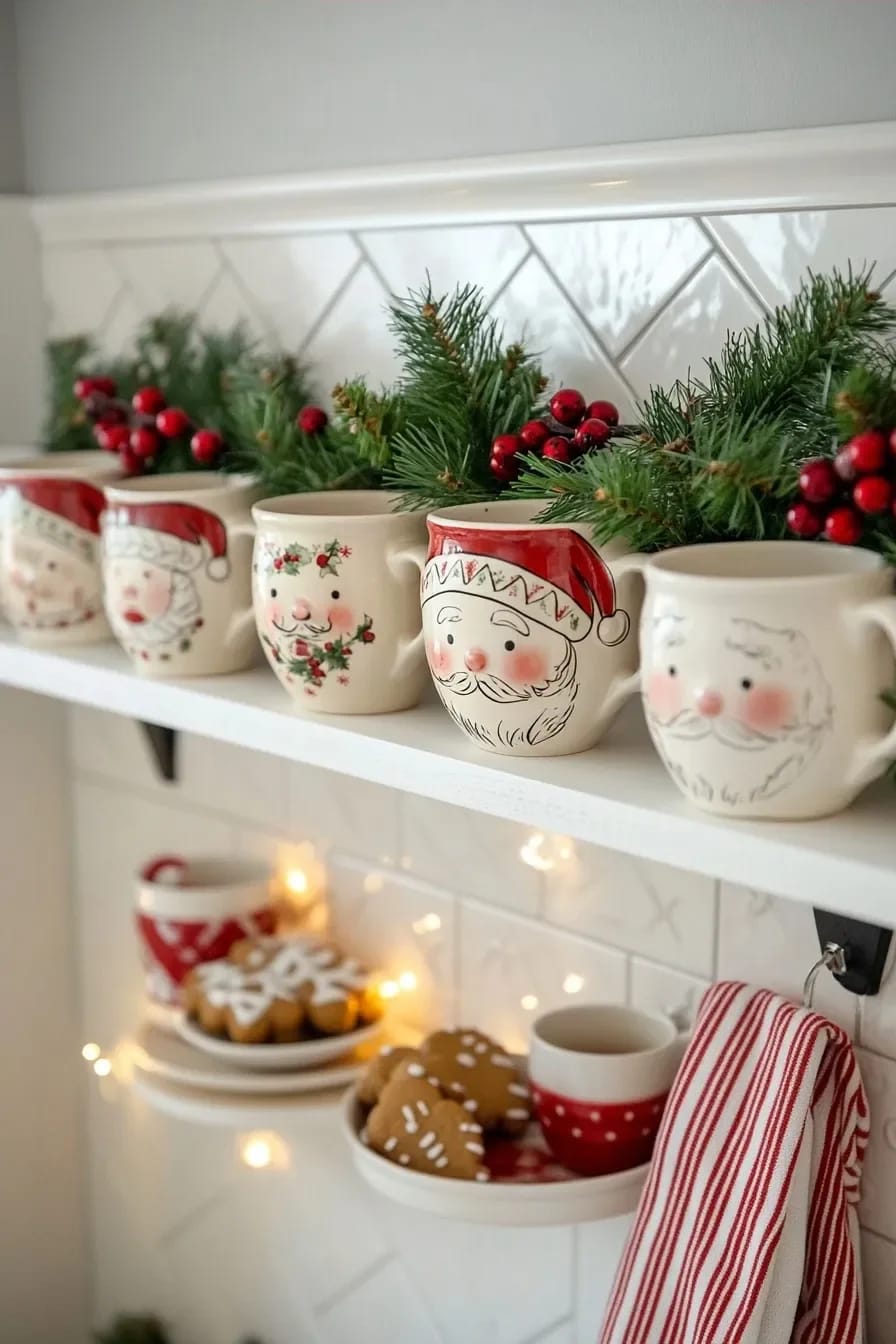How to Display a Santa Mug Collection 3 take every mug down and be ruthless about it 1