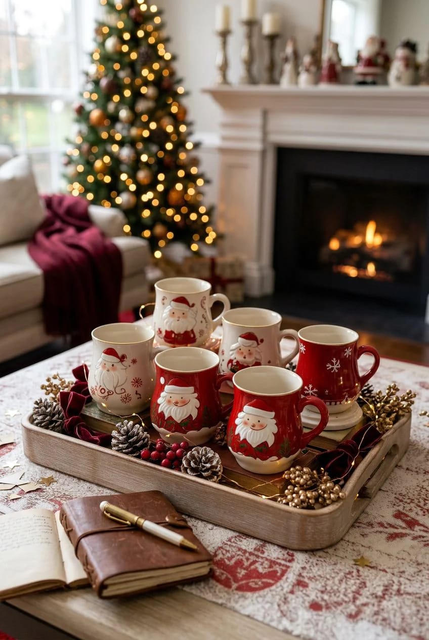 How to Display a Santa Mug Collection 4 take every mug down and be ruthless about it 1