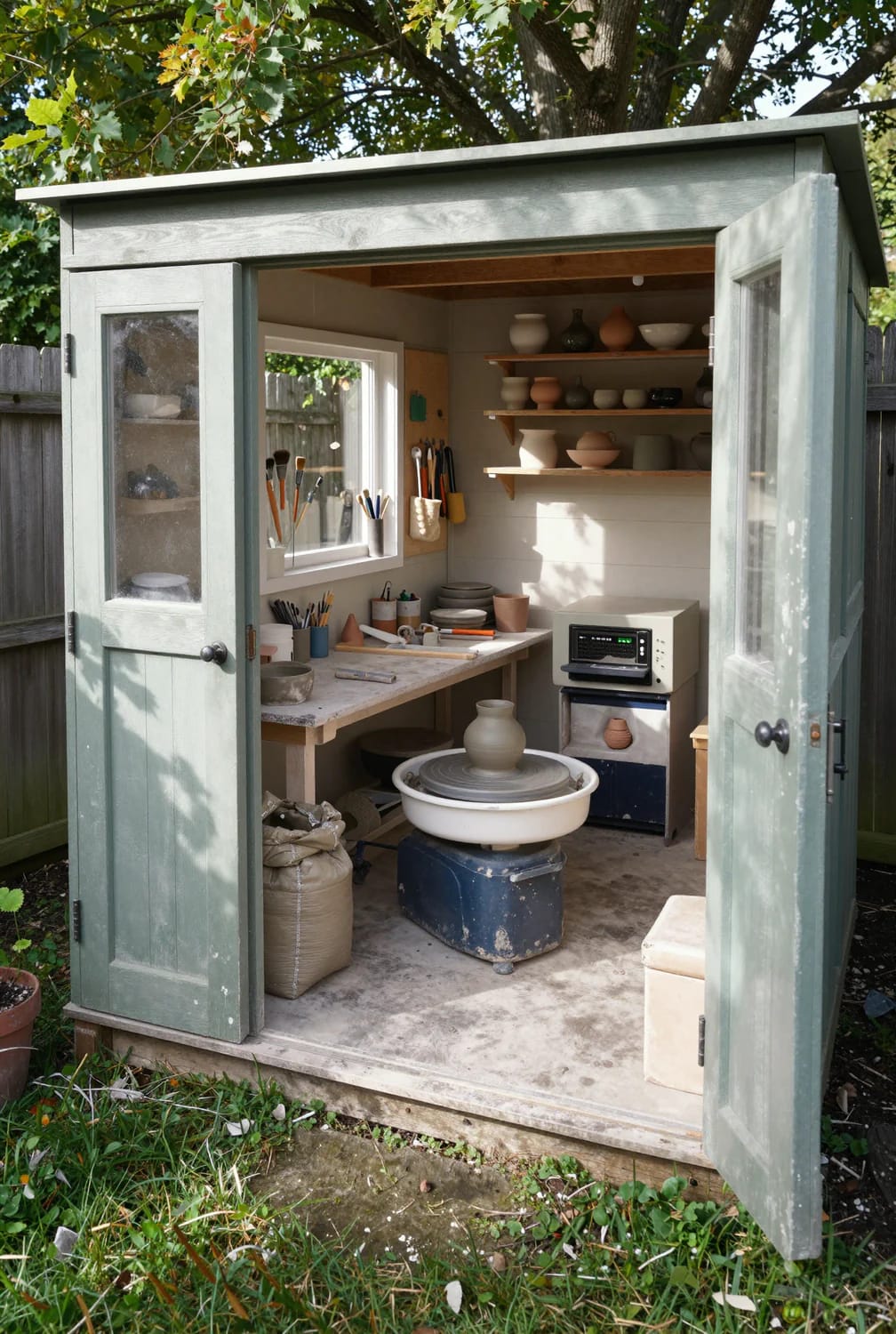 Pottery Studio Ideas That Hold Up Once There's Clay in the Room 18 the backyard shed is the best pottery studio most people can actually build 1