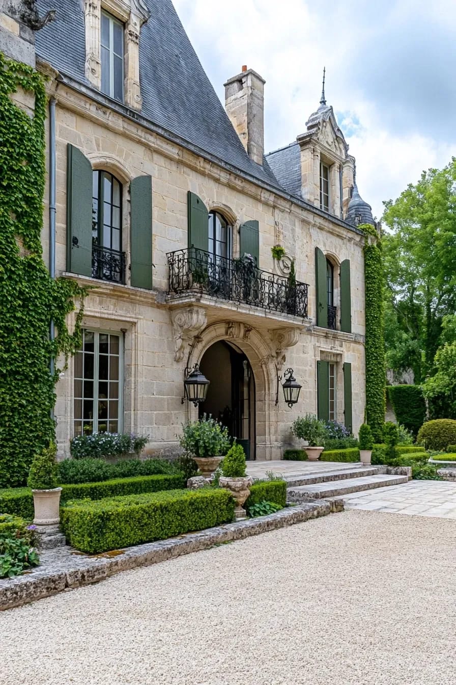 French Chateau Ideas That Read Authentic, Not Themed 18 the chateau palette is grey-green and stone, not cream and gold 1