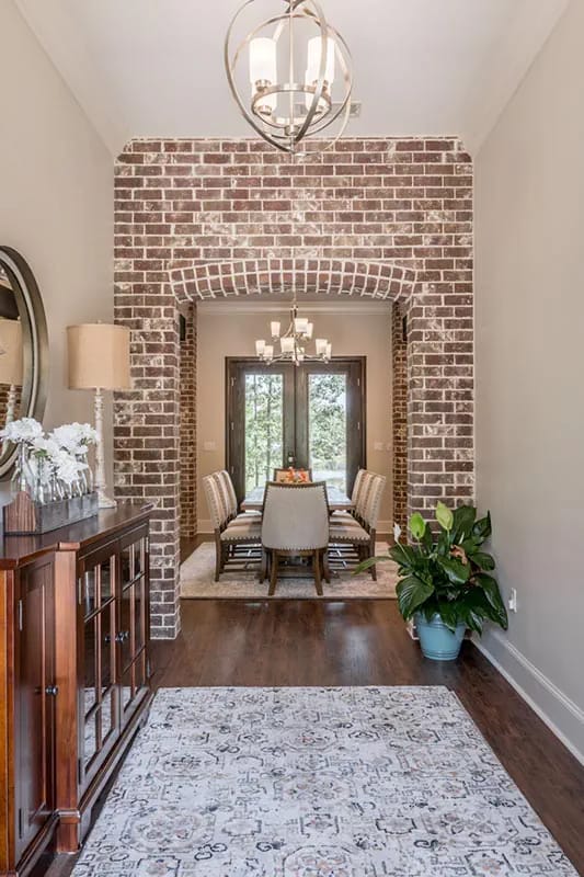 the dining room is the hinge, and it gets the tallest ceiling in the house 1