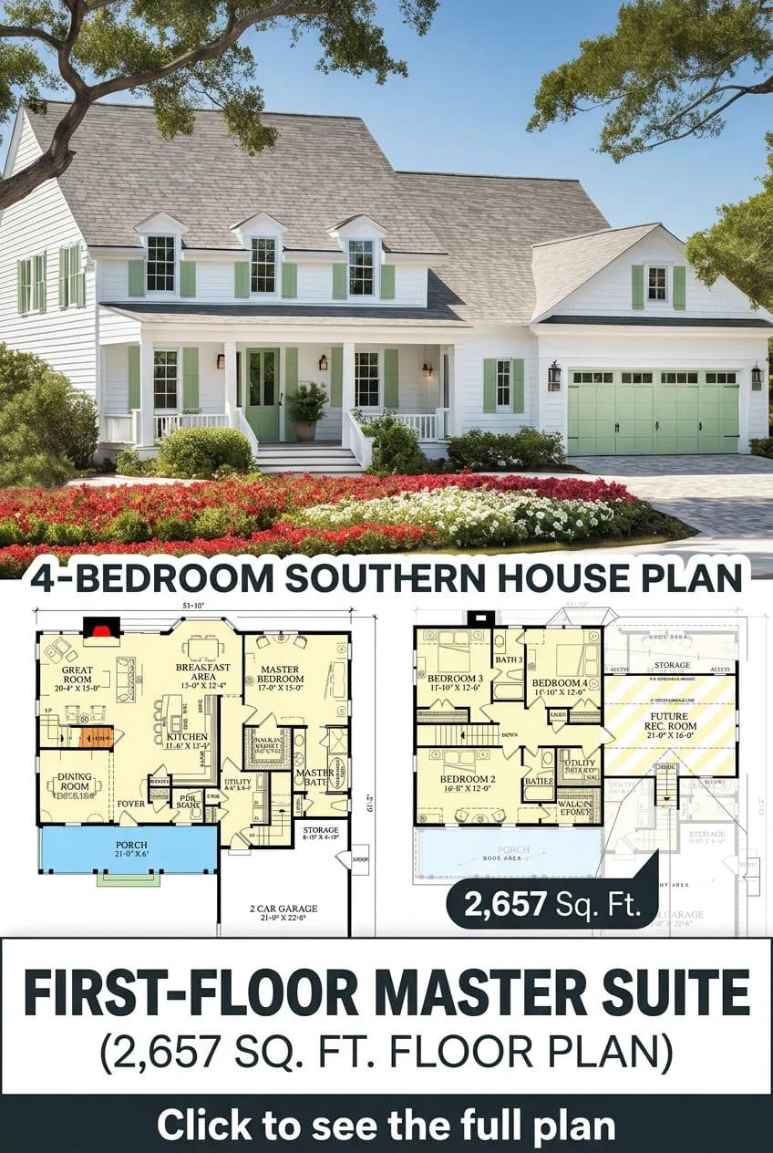 the first-floor master suite is the whole argument for this plan 1