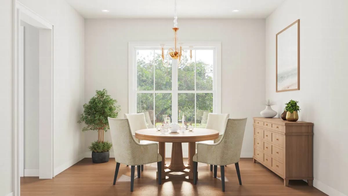 4-Bedroom Two-Story Country Cottage House Plan with Laundry Access from the Master Closet (2,880 Sq. Ft. Floor Plan) 9 the formal dining room is where the home office goes 1