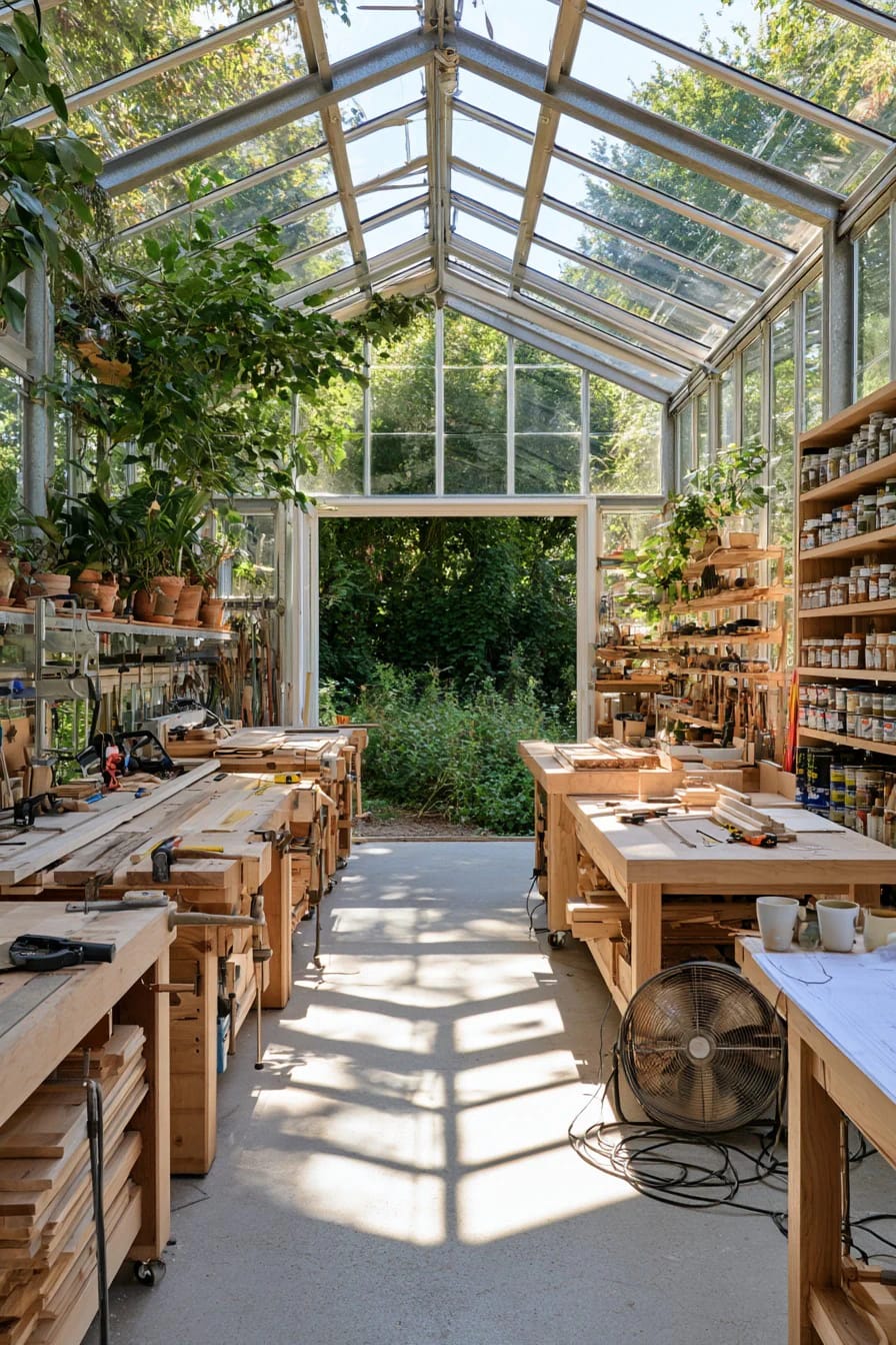 Workshop Studio Ideas for People Who Actually Make Things 17 the greenhouse studio is real, and it will cook you in july 1