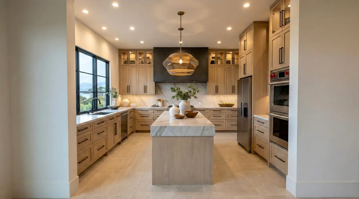 the kitchen is built around the walk-in pantry, not the island 1