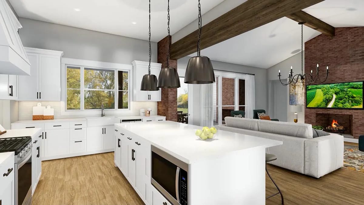 the kitchen island is about nine feet long and the room is twelve feet wide 1