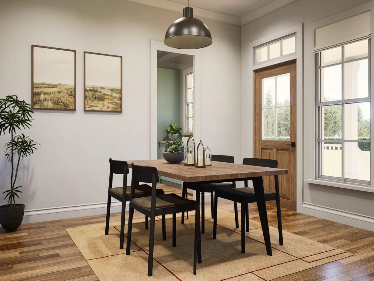 the kitchen works without the island, and the drawing knows it 1