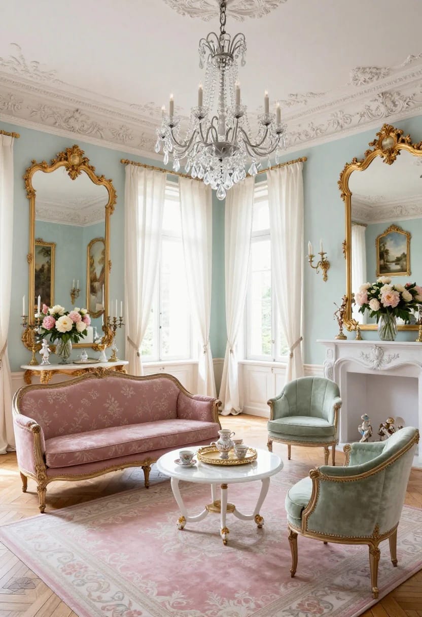 the rococo palette is paler than pinterest thinks, and the pink is the risky part 1