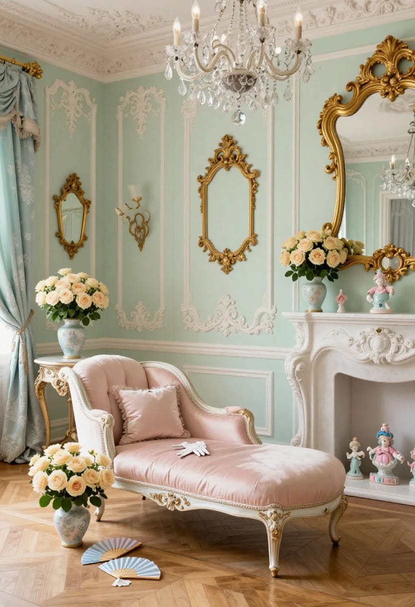 the rococo palette is paler than pinterest thinks, and the pink is the risky part 1