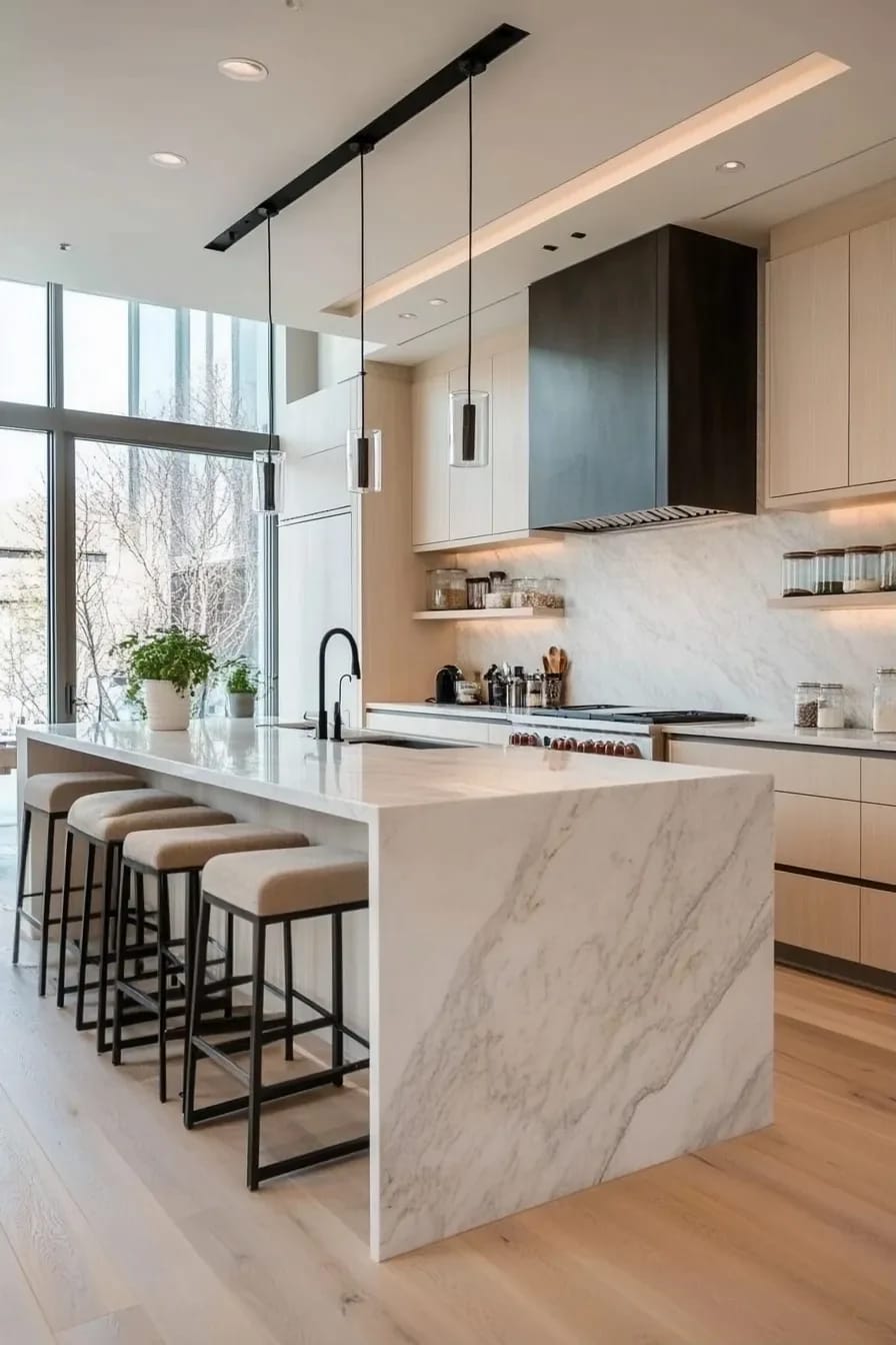 the waterfall island is the new granite bullnose 1