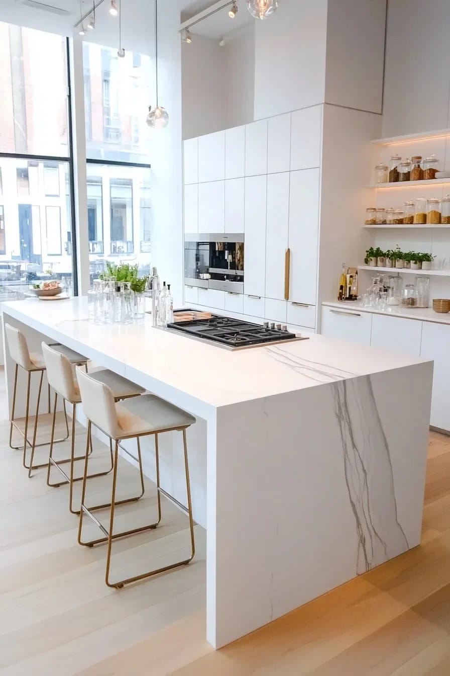 the waterfall island is the new granite bullnose 1