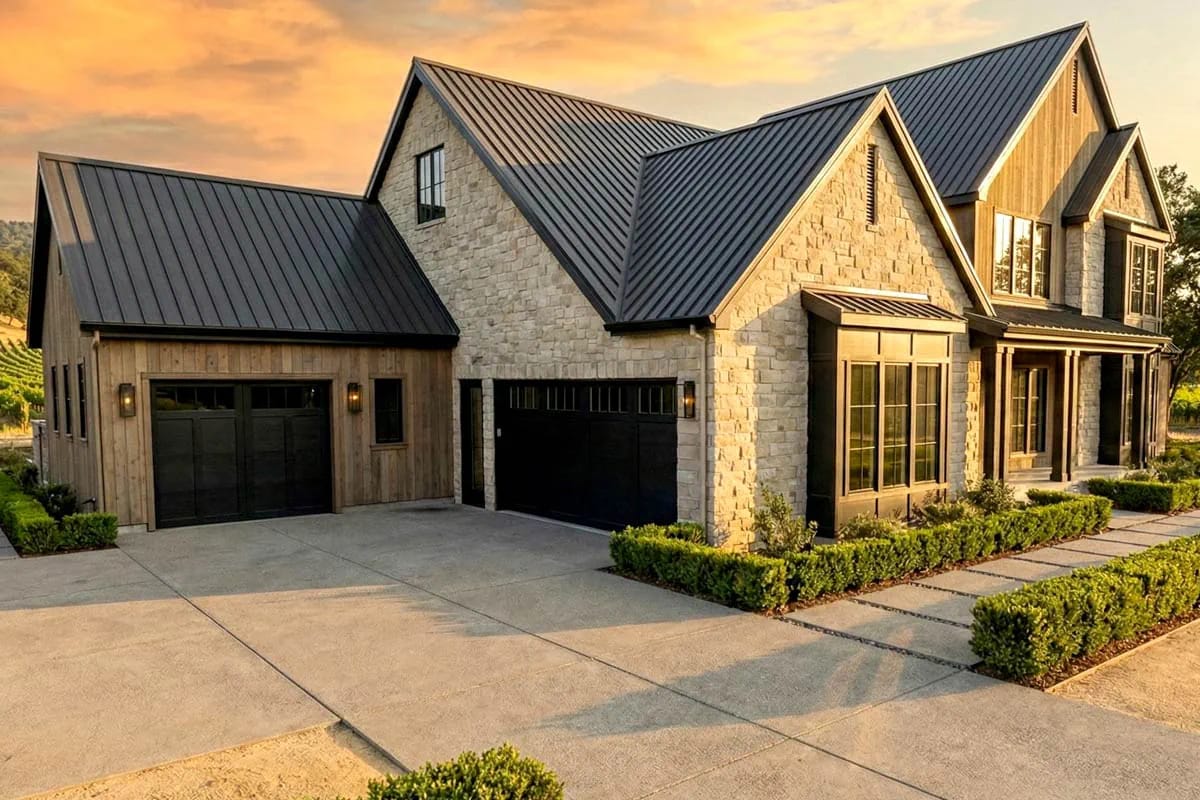 three cars, two doors: the garage wing and what it does to the elevation 1