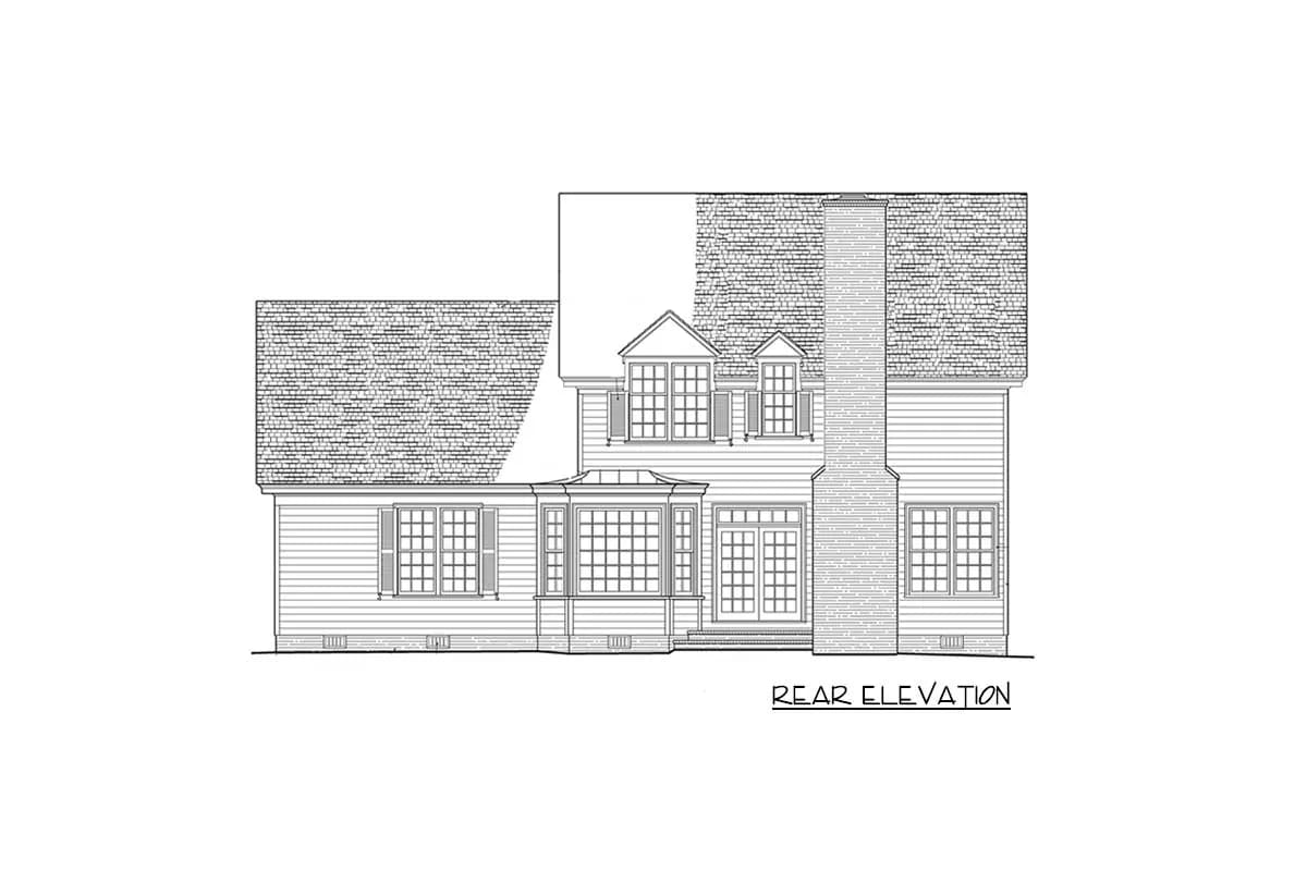 three dormers, a six-foot front porch, and a chimney up the outside of the back wall 1