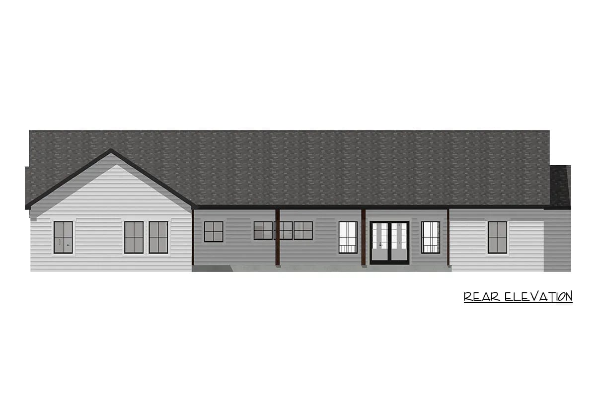 4-Bedroom Craftsman Farmhouse House Plan with a 1,012 Sq. Ft. Bonus Room (2,431 Sq. Ft. Floor Plan) 10 what the elevations show about the roof and the siding change 1
