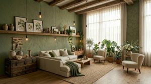 The Limewash Home: Olive, Oak & Limewash, Room by Room 19 Olive Green Limewash Living Room